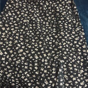 Floral Black and White Skirt
